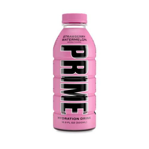 Prime Strawberry Watermelon Sports Drink Bottle Perspective: front