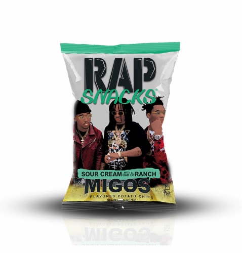 Rap Snacks Migos Sour Cream & Ranch Potato Chips Perspective: front