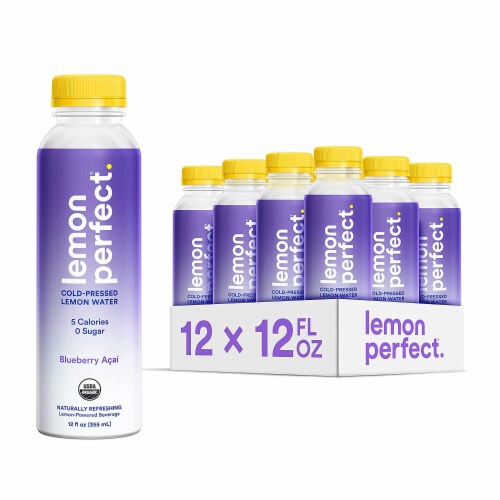 Lemon Perfect Blueberry Acai Cold-Pressed Lemon Water Perspective: front