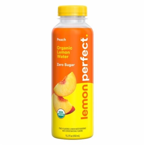 Lemon Perfect Peach Organic Lemon Water Perspective: front