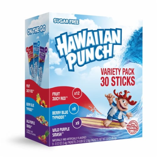 Hawaiian Punch® Sugar Free Drink Mix Sticks Variety Pack Perspective: front