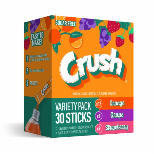 Crush® Sugar Free Drink Mix Sticks Variety Pack Perspective: front