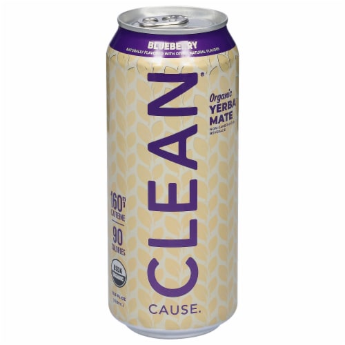 CLEAN® Cause Non-Carbonated Yerba Mate Blueberry Tea Perspective: front