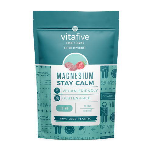 vitafive Magnesium Stay Calm Gummy Vitamins Perspective: front