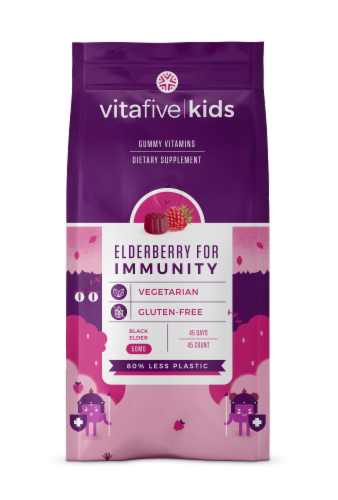 vitafive Kid's Elderberry for Immunity Gummy Vitamins Perspective: front