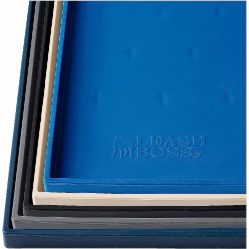 Leashboss Splash Mat Dog Food Silicone Tray with Tall Lip - Blue