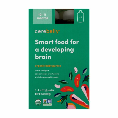 Cerebelly 10-11 Months Baby Food Pouches Variety Pack Perspective: front