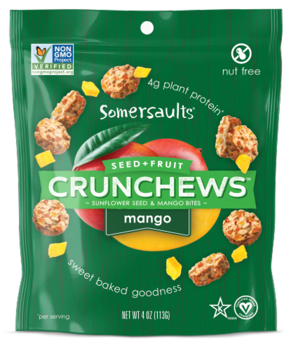 Somersaults® Crunchews™ Mango Sunflower Seed & Fruit Bites Perspective: front
