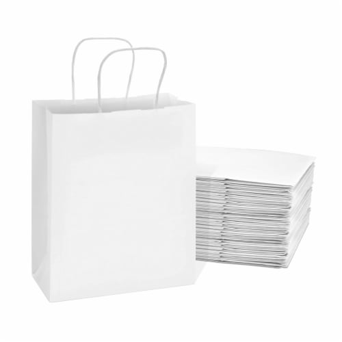 Prime Line Packaging White Paper Shopping Bags with Handles Retail Gift  Bags 25 Pack – 8x4x10, 25 Pcs - Gerbes Super Markets