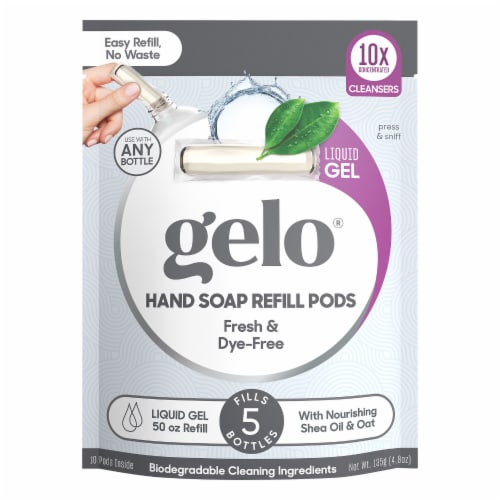 Gelo Cucumber Fresh & Dye-Free Gel Hand Soap Refill Pods Perspective: front