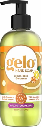 Gelo Lemon Basil & Geranium Liquid Gel Hand Soap Perspective: front