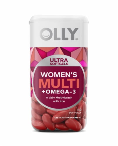 Olly Women's Multi + Omega-3 Ultra Softgels Perspective: front