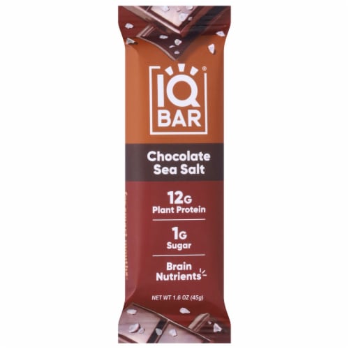 IQ Bar Chocolate Sea Salt Protein Bar Perspective: front