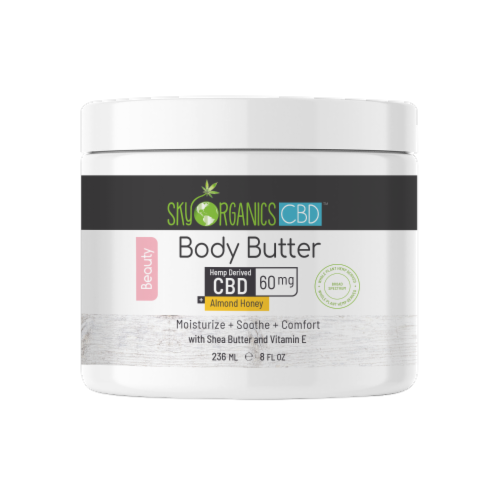 Sky Organics Almond Honey Body Butter with CBD Perspective: front