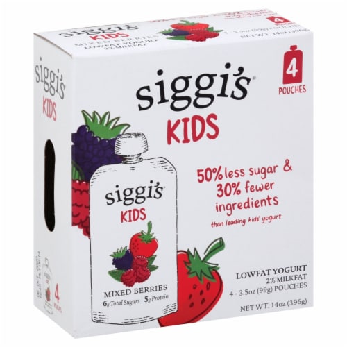 Siggi's® Kids Mixed Berry Lowfat Yogurt Pouches Perspective: front