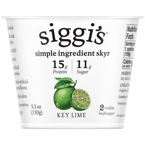 Siggi's® 2% Icelandic Strained Lowfat Key Lime Yogurt Perspective: front