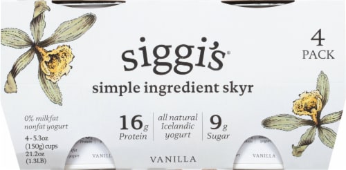 Siggi's® Simple Ingredient Skyr Vanilla Non-Fat Yogurt Perspective: front