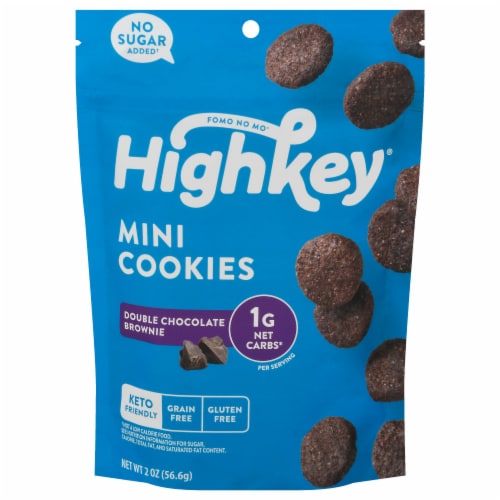 HighKey Keto Double Chocolate Brownie Mini Cookies Perspective: front