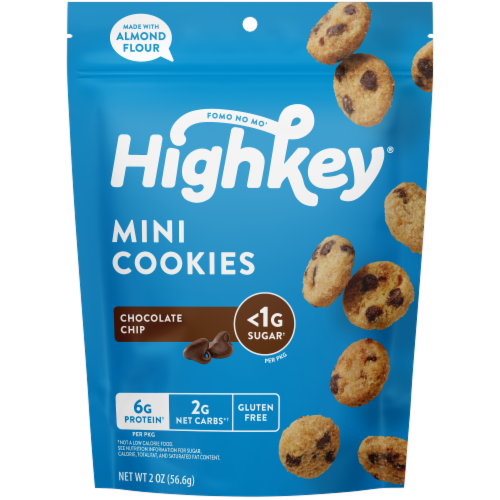 HighKey® Keto Chocolate Chip Mini Cookies Perspective: front