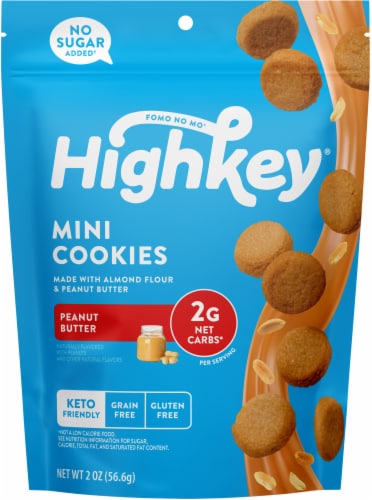 HighKey Keto Peanut Butter Mini Cookies Perspective: front