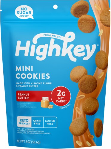 HighKey Keto Peanut Butter Mini Cookies Perspective: front