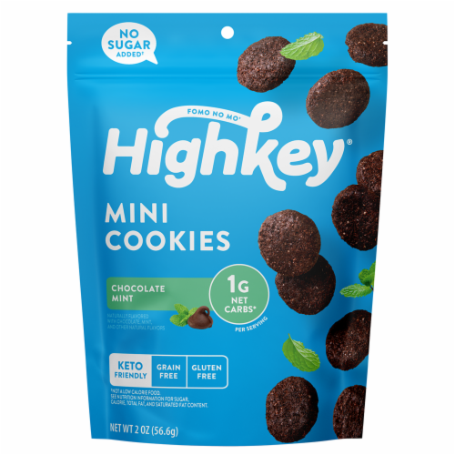HighKey® Keto Chocolate Mint Mini Cookies Perspective: front