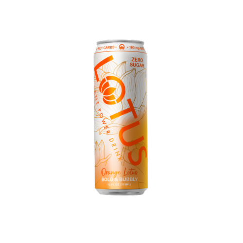 Lotus Orange Lotus Zero Sugar Plant Power Drink Perspective: front