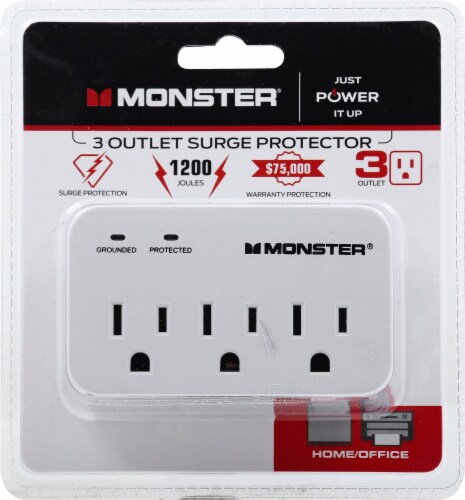 Monster Cable 3 Outlet Surge Protector Perspective: front