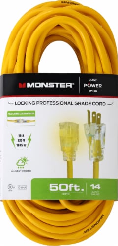 Monster Cable Locking Professional Grade Extension Cord Perspective: front
