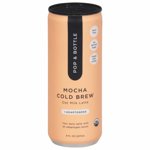 Pop & Bottle Mocha Oat Milk Latte +Adaptogens™ Perspective: front
