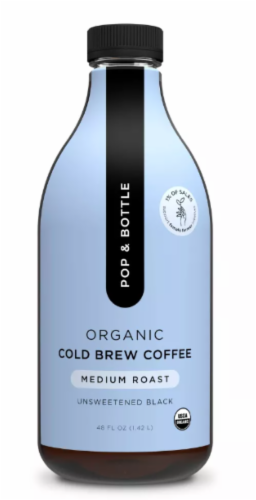 Pop & Bottle Organic Cold Brew Coffee Multi-Serve Medium Roast Perspective: front