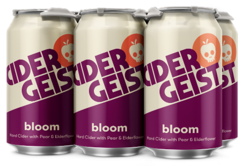 Cidergeist Bloom Hard Cider Beer with Pear & Elderflower Perspective: front