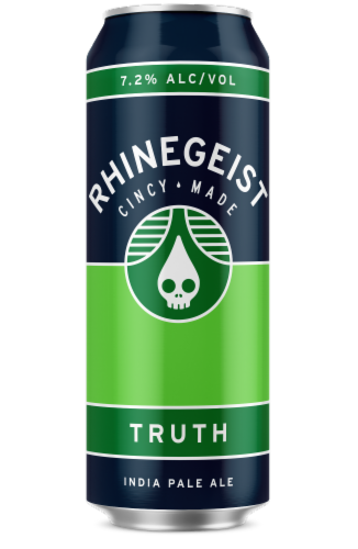 Rhinegeist Truth IPA Craft Beer Single Can Perspective: front