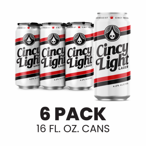 Rhinegeist Cincy Light Lager Cans Perspective: front