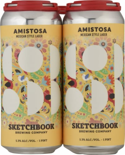 Sketchbook Brewing Co. Amistosa Mexican Style Lager Beer Perspective: front