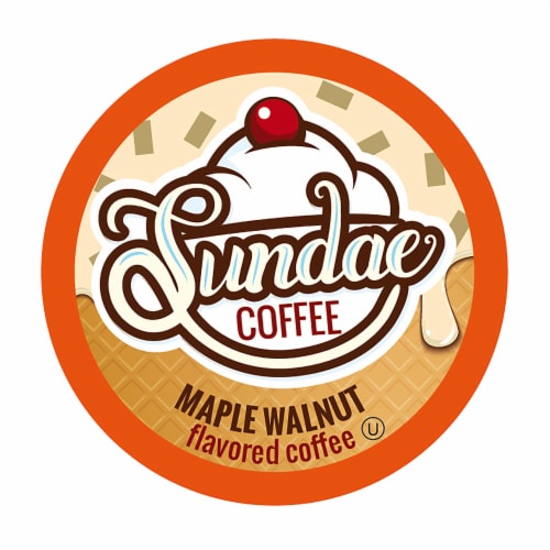 Sundae Ice Cream Flavored Coffee Pods, 2.0 Keurig K-Cup Compatible, Maple Walnut, 48 Count Perspective: front