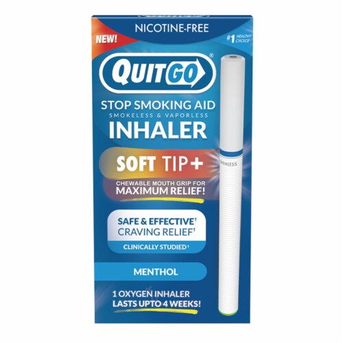 QuitGo Soft Tip Menthol Inhaler Stop Smoking Aid Perspective: front