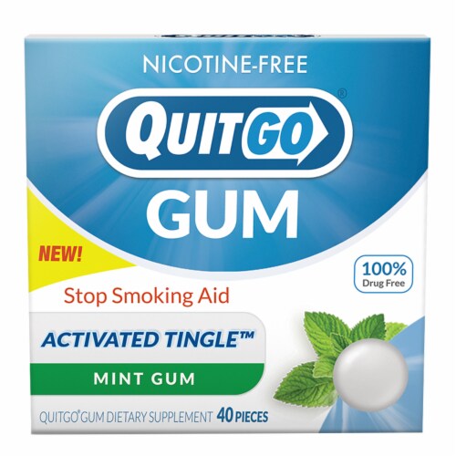 QuitGo Mint Stop Smoking Aid Gum Perspective: front