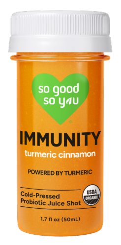 So Good So You® Immunity Turmeric Cinnamon Probiotic Shot Perspective: front