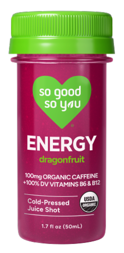 So Good So You® Dragonfruit Caffeinated Energy Shot Perspective: front