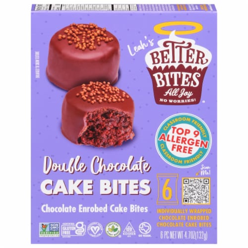 Leah's Better Bites Bakery Double Chocolate Cake Bites Perspective: front