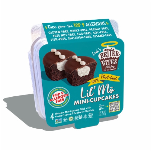 Leah's Better Bites Lil' Mo Chocolate Mini Cupcakes Perspective: front