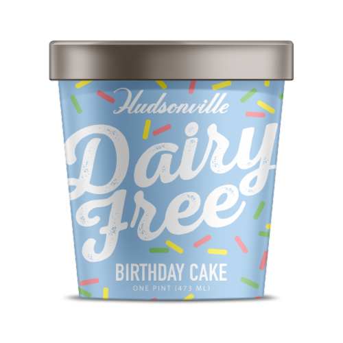 Hudsonville Dairy Free Birthday Cake Flavored Ice Cream Pint Perspective: front