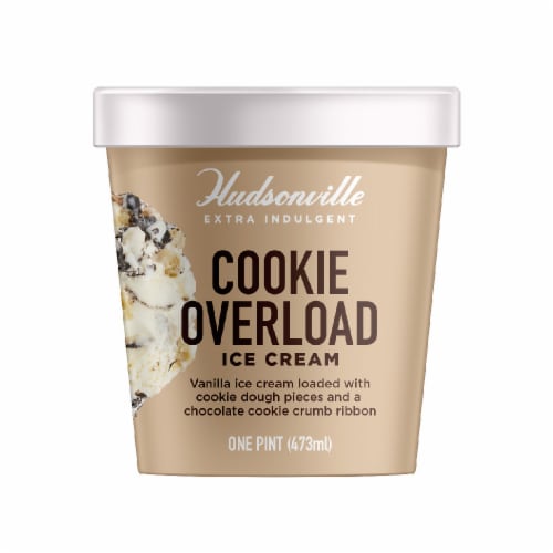Hudsonville Cookie Overload Ice Cream Pint Perspective: front