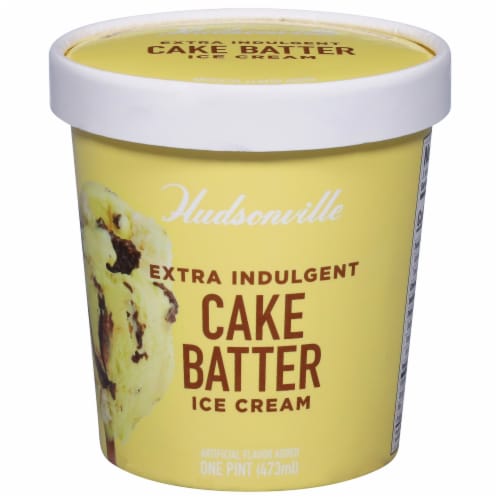 Hudsonville Cake Batter Ice Cream Pint Perspective: front