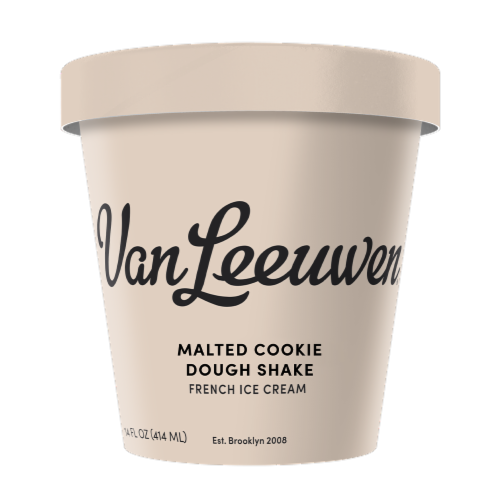 Van Leeuwen® Malted Cookie Dough Shake Ice Cream Pint Perspective: front