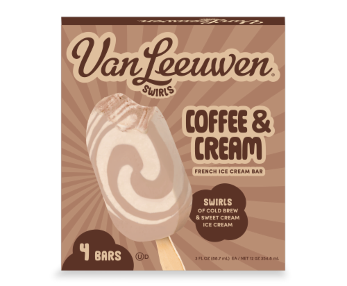 Van Leeuwen® Swirls Coffee & Cream French Ice Cream Bar Perspective: front
