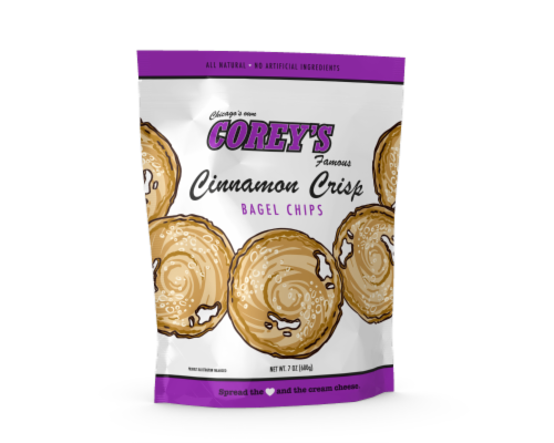 Corey's Cinnamon Crisp Bagel Chips Perspective: front