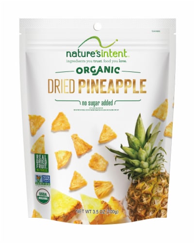 Nature's Intent Organic Dried Pineapple Perspective: front
