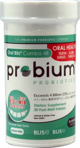 Probium Probiotics Oral Blis® Combo 4B Oral Health Tablets Perspective: front
